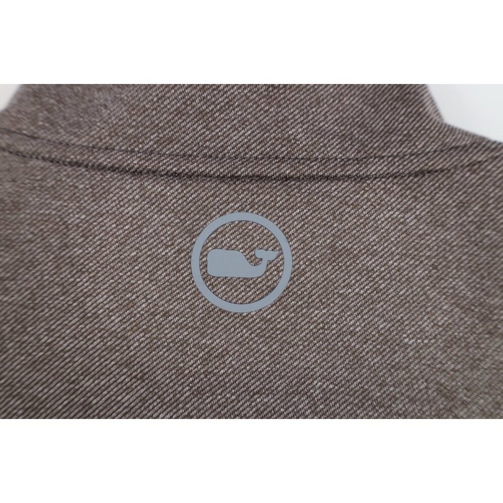 Vineyard Vines Jim Nantz Mens Medium Knit Half Zip Pullover Jacket Top Brown - Picture 11 of 14